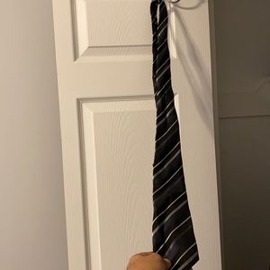 Black/white/gray striped tie